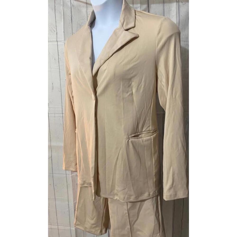Beige Suit Set-Perfect for Casual Elegance-Lg-New(0022)